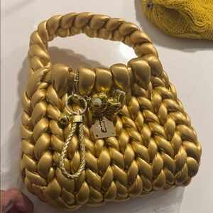 Luxurious Gold Braided Handbag
